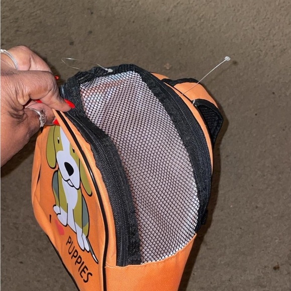 Orange Puppy Print Backpack - Picture 2 of 3